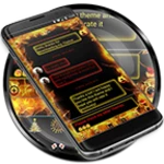 sms messages flame fire theme android application logo